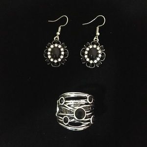 Brand new never used matching earrings and ring